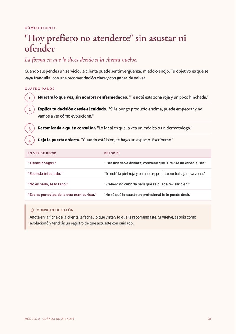 Página: señales para no atender y derivar